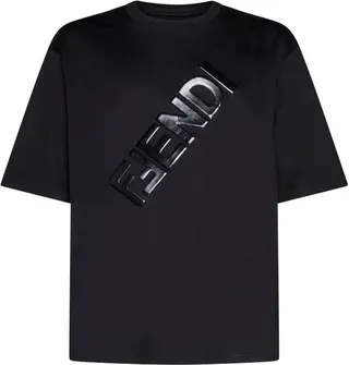 Fendi Logo Detailed Crewneck T-Shirt