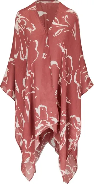 Graphic-Print Poncho