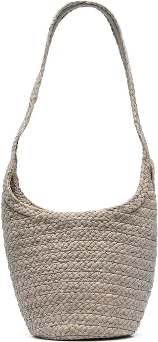 Woven-Design Crossbody Bag