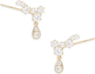 18K Goldplated & Cubic Zirconia Ear Climbers