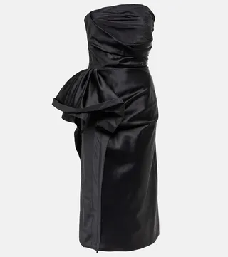 Draped silk and cotton dress