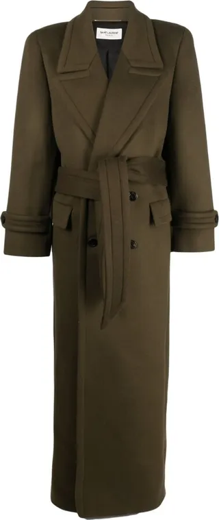 Long Belted Wool Coat