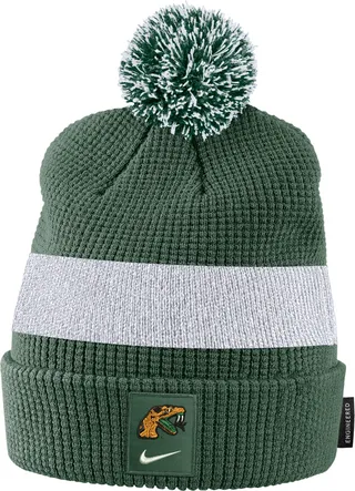 Florida A&M Nike Unisex College Pom Beanie in Green