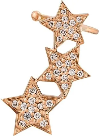 STASIA Triple Star diamond left ear cuff