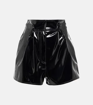 Faux leather shorts