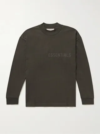 Logo-Appliquéd Cotton-Jersey Mock-Neck T-Shirt
