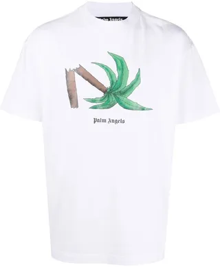 palm tree-print T-shirt