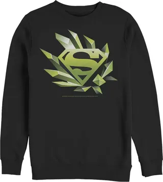 Men's Superman Logo Geometric Shape Sweatshirt - Black - 2X Large