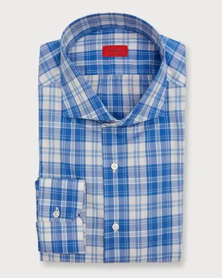Men's Plaid Cotton Sport Shirt