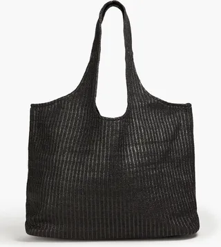 Faux raffia tote
