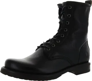 Veronica Womens Lace-Up Moto Combat Boots