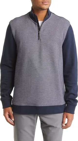 Meritts Half Zip Piqué Pullover