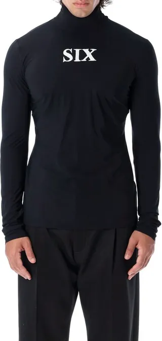 MM6 Maison Margiela Logo Printed High Neck T-Shirt