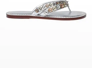 Miami Flora Metallic Thong Sandals