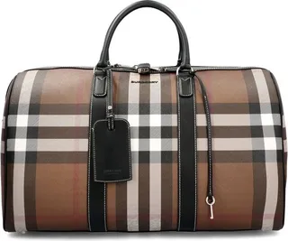 Burberry Exaggerated-Check Zipped Holdall Bag