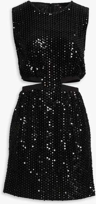 Rassul cutout sequined corduroy mini dress
