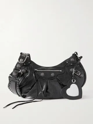 Balenciaga - Le Cagole Small Studded Textured-leather Shoulder Bag - Black