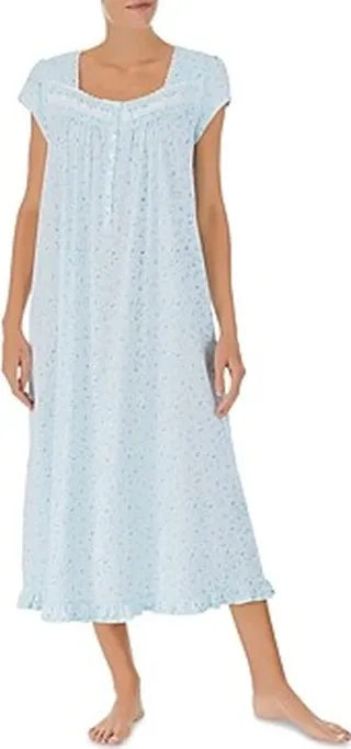 Eileen West Cotton Floral Print Long Nightgown