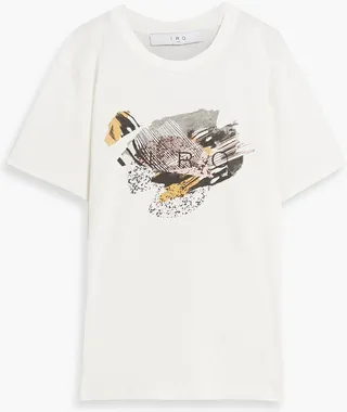 Croft printed Lyocell and cotton-blend T-shirt
