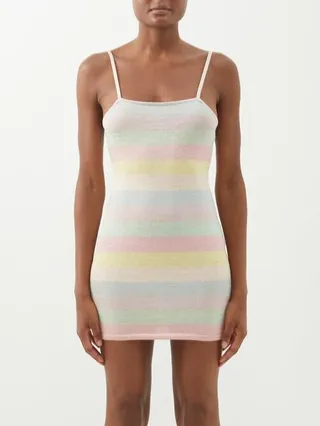 Lessie Pastel-stripe Knit Mini Dress