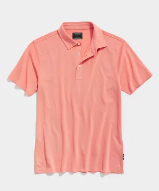 Fine Pique Polo in Orange Bluff
