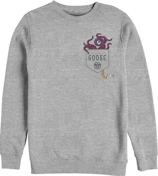 Men's Marvel Captain Marvel Goose Flerken Pocket Print Sweatshirt - Athletic Heather - X Large