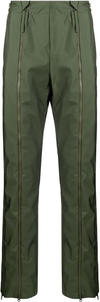 Zip-Detail Straight-Leg Trousers