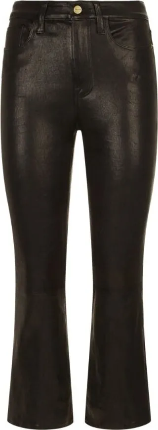 Frame Bootcut Leather Jeans