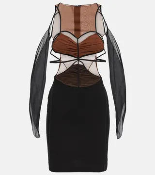 Cutout crepe minidress