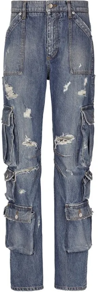 Dolce & Gabbana Distressed Cargo Jeans