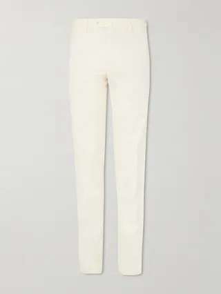 Slim-Fit Cotton-Blend Trousers