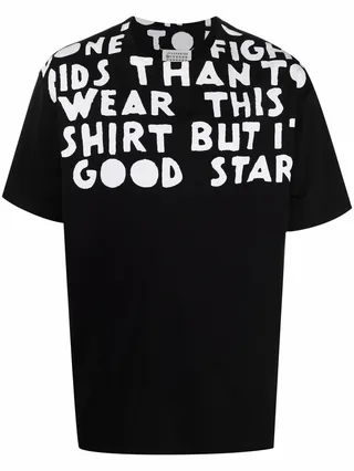 slogan print round-neck T-shirt