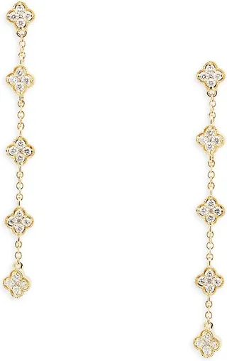 14K Yellow Gold & Diamond Earrings
