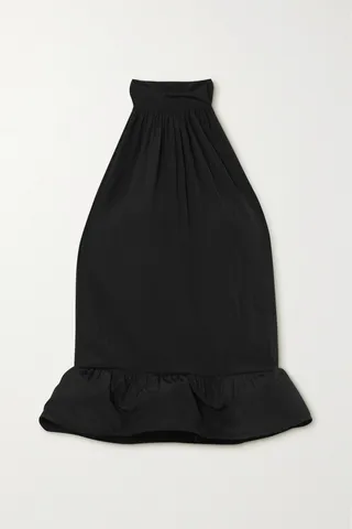 Lanvin - Satin Peplum Halterneck Top - Black