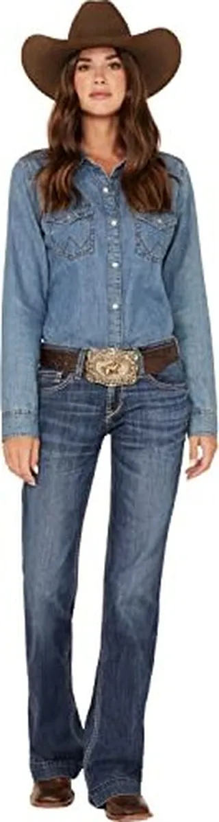 ARIAT Female Trouser Mid Rise Amaryllis Wide Leg Jean Irvine 26