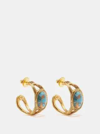 Alicanta Turquoise & 18kt Gold-plated Earrings
