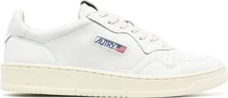 White Medalist Low-Top Leather Sneakers