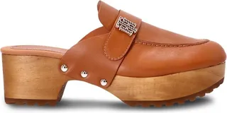 Monogram-Plaque Platform Clogs