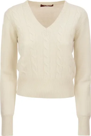 Max Mara Studio V-Neck Long Sleeved Sweater
