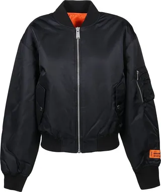 Heron Preston Ex-Ray Logo Patch Zipped Bomber Jacket