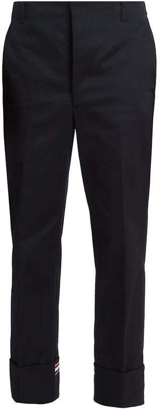 Straight-Leg Cuffed Trousers