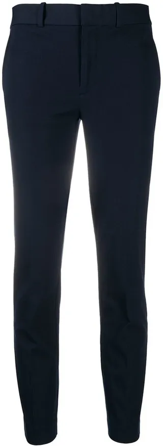 Mid-Rise Cropped Slim-Fit Trousers