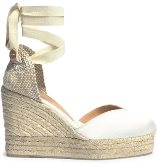 Chiara Satin Platform Wedge Espadrilles
