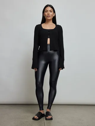Long Sleeve Flare Cardigan - Black