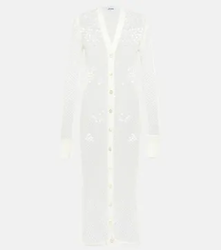 Sequined net midi dress