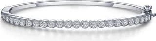 Simulated Diamond Milgrain Bangle Bracelet
