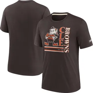 Men's Nike Brown Cleveland Browns Wordmark Logo Tri-Blend T-shirt