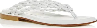 Calypso Womens Leather Square Toe Flip-Flops