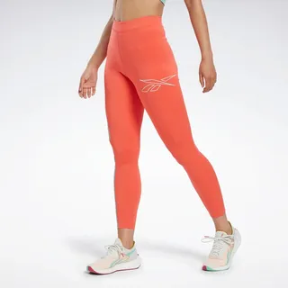Reebok Running Vector Leggings Womens Athletic Leggings X Small Semi Orange Flare