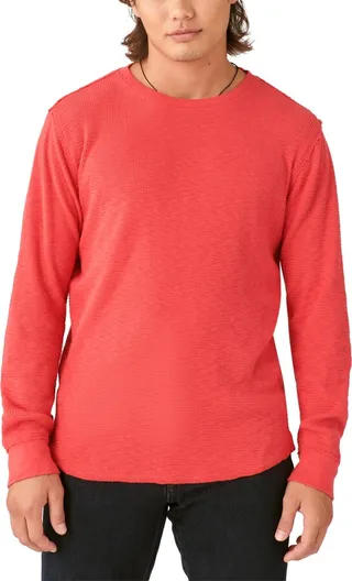Lucky Brand Men's Garment Dye Thermal Crew Neck T-shirt